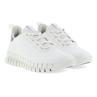 Sneakers en cuir lisse blanche |Grande taille femme|Ecco