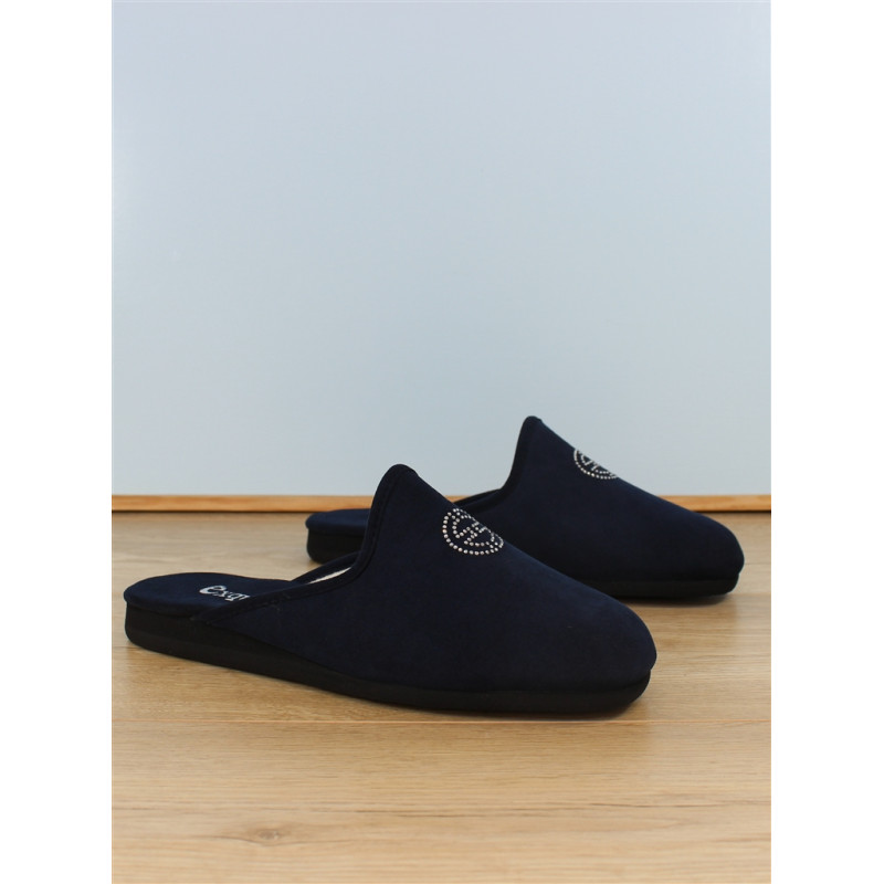 Mule en alcantara lavable marine | Grande taille femme | EXQUISE