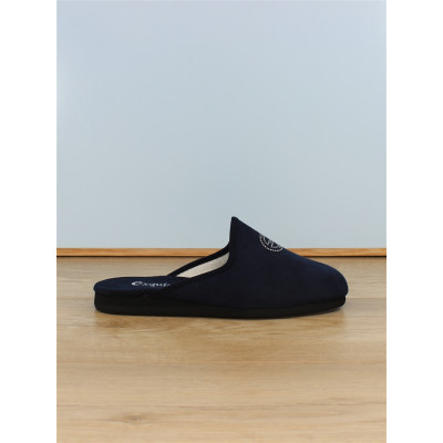 Mule en alcantara lavable marine | Grande taille femme | EXQUISE