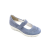 ballerine compensée en nubuck bleu à bride| Petite taille femme | Semler