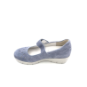 ballerine compensée en nubuck bleu à bride| Petite taille femme | Semler