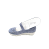 ballerine compensée en nubuck bleu à bride| Petite taille femme | Semler