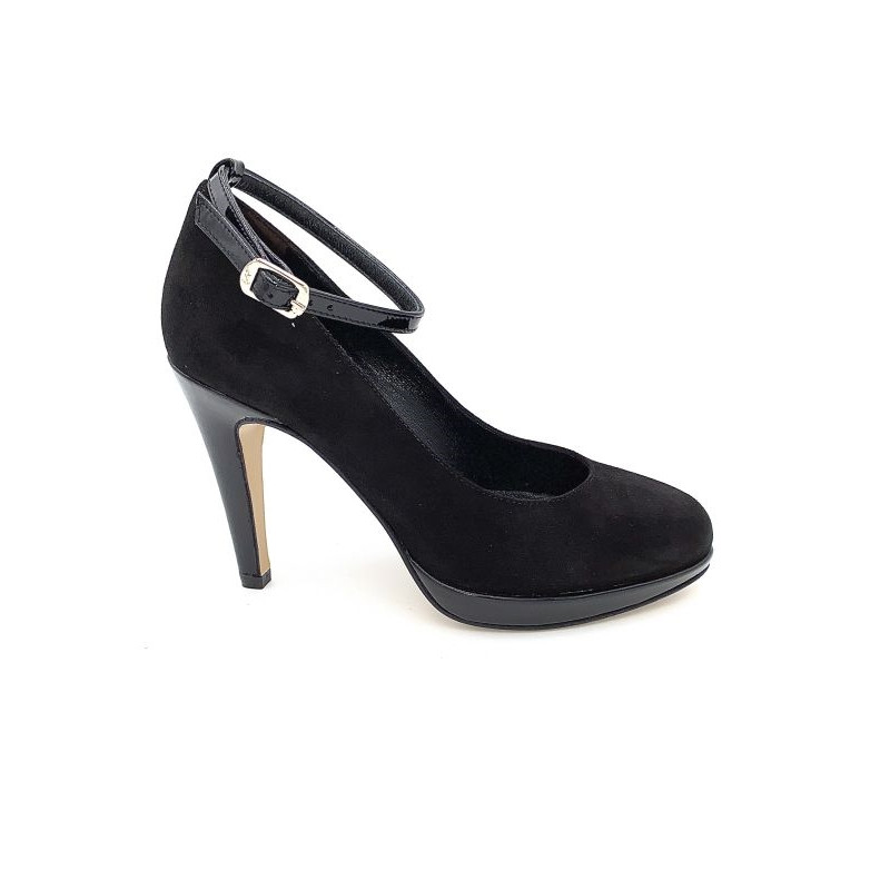 escarpin à bride noir talon haut| petite taille femme | Ellen Kassel