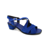 Sandale à talon en cuir bleu électrique | Grande pointure femme | Ellen Kassel
