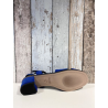 Sandale à talon en cuir bleu électrique | Grande pointure femme | Ellen Kassel