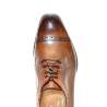Derby habillé en cuir cognac à bout fleuri | Petite taille homme | ARBITER