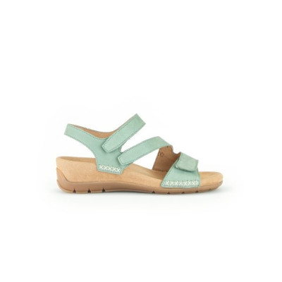 Sandale avec 3 velcros en nubuck tilleul|Grande taille femme|Gabor