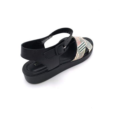 Sandale semelle noir et multicolore| petite taille femme | Ellen Kassel