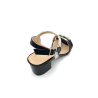 Sandale Salomé en cuir noir zèbré à talon | Petite pointure femme | Ellen Kassel