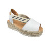 Espadrille ouverte en cuir blanc et élastique | Petite pointure femme | Toni Pons