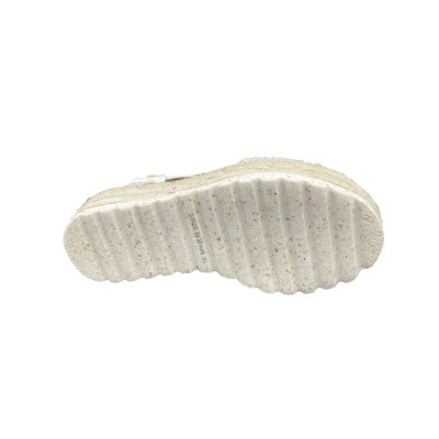 Espadrille ouverte en cuir blanc et élastique | Petite pointure femme | Toni Pons