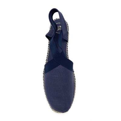 Espadrille en textile marine plate | Grande pointure femme | Toni Pons