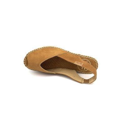 Espadrille en velours cuir marine à talon compensé | Petite taille femme | Toni Pons