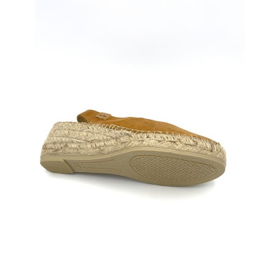 Espadrille en velours cuir marine à talon compensé | Petite taille femme | Toni Pons