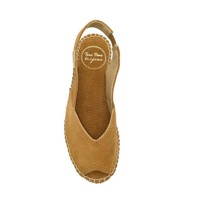 Espadrille en velours cuir marine à talon compensé | Petite taille femme | Toni Pons