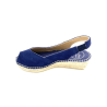 Espadrille en velours cuir marine à talon compensé | Petite taille femme | Toni Pons