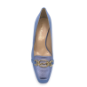 Mocassin à talon en cuir bleu petite taille femme Ellen Kassel