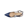 Escarpin en cuir marine et blanc à talon fantaisie | Petite pointure femme | Ellen Kassel