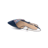 Escarpin ouvert en cuir marine et multi-couleur | Grande pointure femme | Ellen Kassel