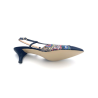 Escarpin ouvert en cuir marine et multi-couleur | Grande pointure femme | Ellen Kassel