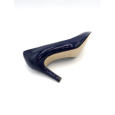 Escarpin vernis marine bout pointu| petite taille femme | Ellen Kassel
