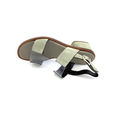 Sandale à talon en velours vert tilleul | Petite pointure femme | Ellen Kassel