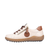 Basket crantée à lacets en cuir crème | Grande pointure femme | Remonte