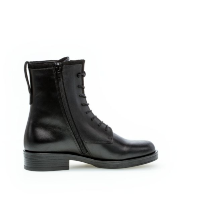 Boots à lacets en cuir noir | Grande pointure femme | Gabor
