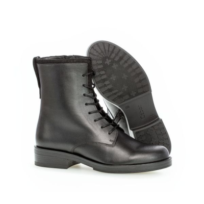 Boots à lacets en cuir noir | Grande pointure femme | Gabor