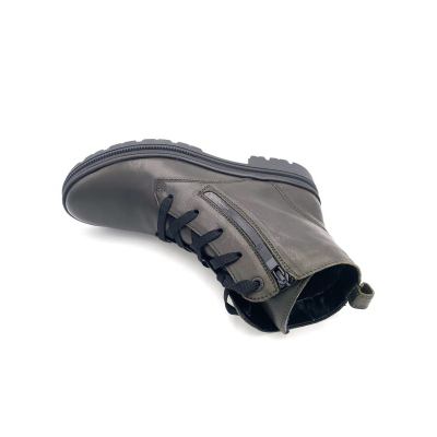 Boots à lacets kaki en cuir | Grande taille femme | Ara