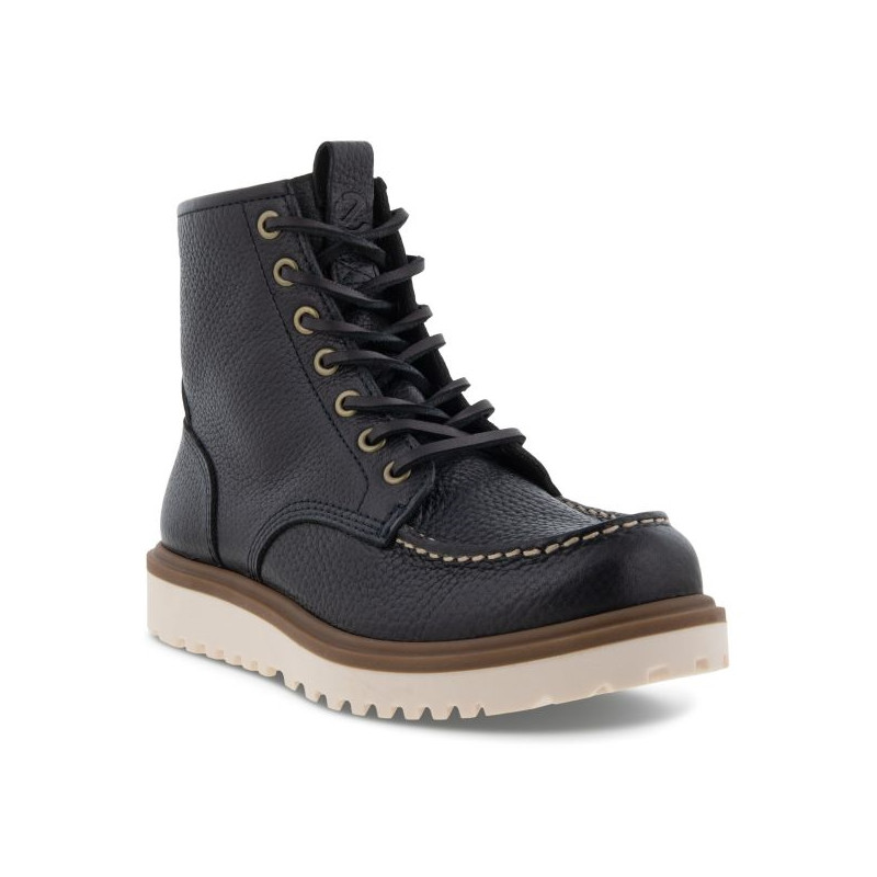 Boots à lacets en cuir grainé noir | Petite pointure homme | Ecco