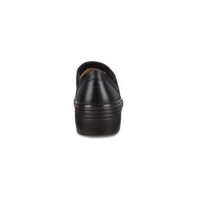Mocassin confortable en textile gore-tex noir | Grande pointure femme |Ecco
