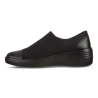 Mocassin confortable en textile gore-tex noir | Grande pointure femme |Ecco