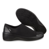 Mocassin confortable en textile gore-tex noir | Grande pointure femme |Ecco