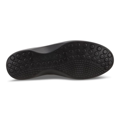 Mocassin confortable en textile gore-tex noir | Grande pointure femme |Ecco