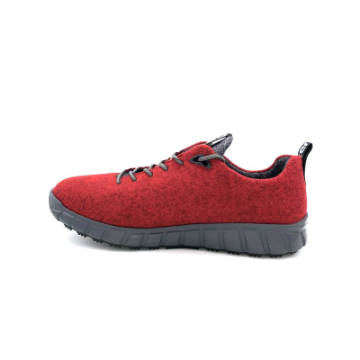 Sneaker en laine bouillie rouge à lacets | Grande taille femme | Ganter