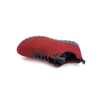 Sneaker en laine bouillie rouge à lacets | Grande taille femme | Ganter
