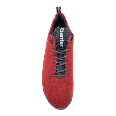 Sneaker en laine bouillie rouge à lacets | Grande taille femme | Ganter