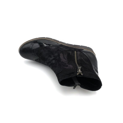 Boots en cuir noir bout vernis | Grande taille femme | Geo Reino