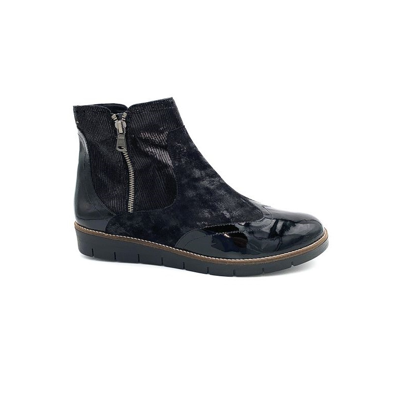 Bottines En Cuir Noir GEO Reino Modèle "Etang" - Taille 40 EU - Neuf Avec Emballage