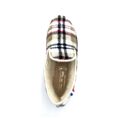 Charentaise fourrée en feutre beige | Grande taille homme | Les chaussons de Flo