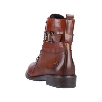 Boots marron à lacets en cuir | Grande pointure femme | Remonte