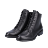 Boots à lacets/Zip en cuir noir et à talon | Grande taille femme | Remonte