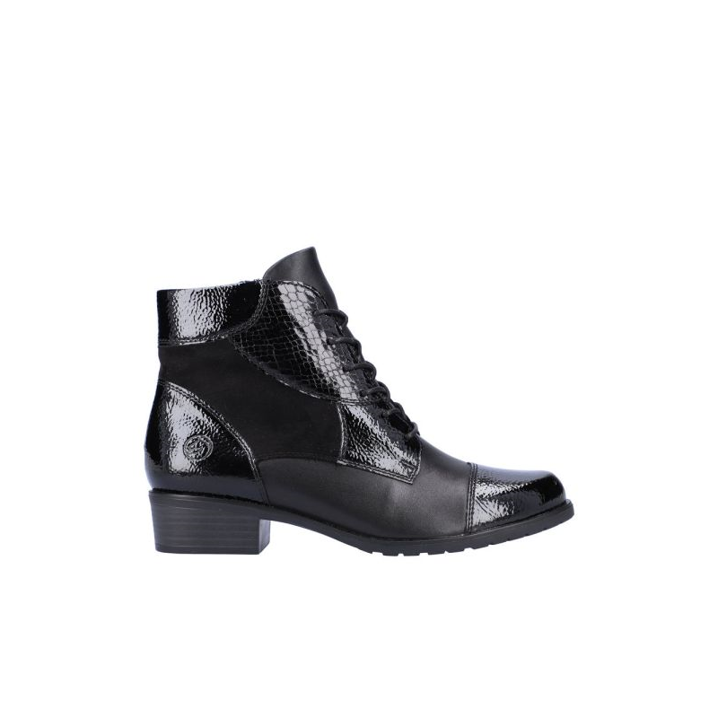 Bottine lacets en similicuir noir | Grande pointure femme | Remonte