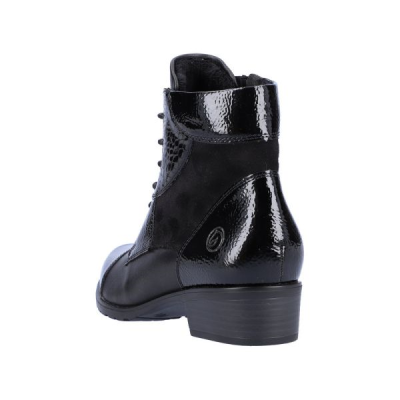 Bottine lacets en similicuir noir | Grande pointure femme | Remonte