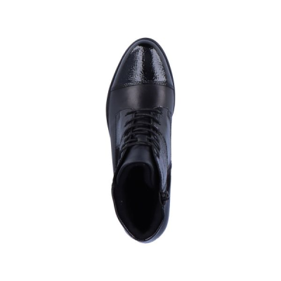 Bottine lacets en similicuir noir | Grande pointure femme | Remonte