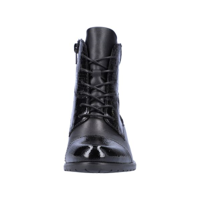 Bottine lacets en similicuir noir | Grande pointure femme | Remonte