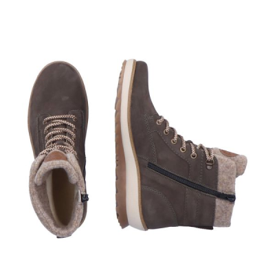 Boots montagne en daim gris | Grande pointure femme | Remonte