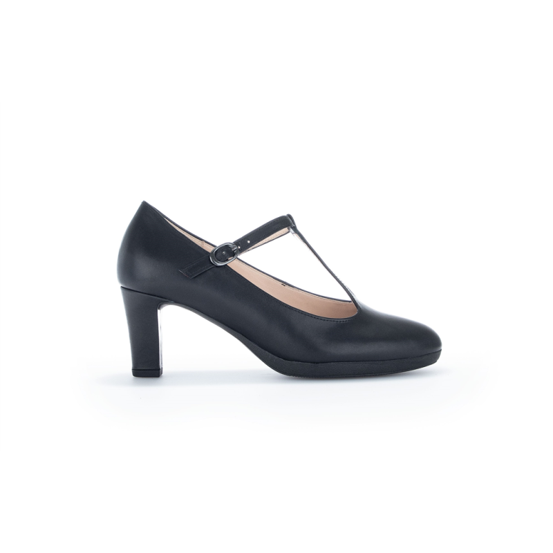 Escarpin bride salomé en cuir noir | Grande pointure femme | Gabor