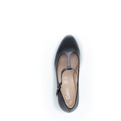 Escarpin bride salomé en cuir noir | Grande pointure femme | Gabor